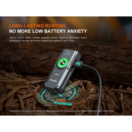 Fenix E06RGRY - LED Prigušiva punjiva baterijska lampa LED/USB IP66 700 Im 60 h sivo