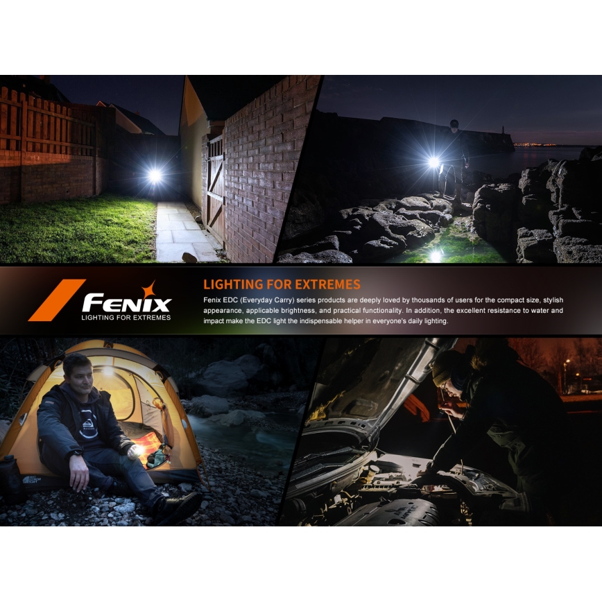 Fenix E06RGRY - LED Prigušiva punjiva baterijska lampa LED/USB IP66 700 Im 60 h sivo