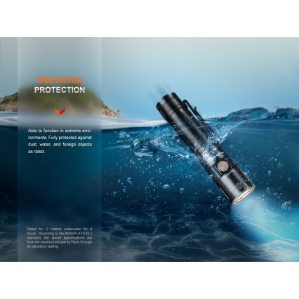 Fenix E28RV20 - LED Prigušiva punjiva baterijska lampa LED/USB/2xCR123A IP68 1700 Im 260 h 3400 mAh