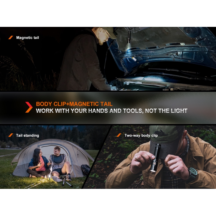 Fenix E28RV20 - LED Prigušiva punjiva baterijska lampa LED/USB/2xCR123A IP68 1700 Im 260 h 3400 mAh