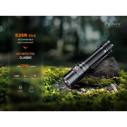 Fenix E28RV20 - LED Prigušiva punjiva baterijska lampa LED/USB IP68 1700 lm 260 h
