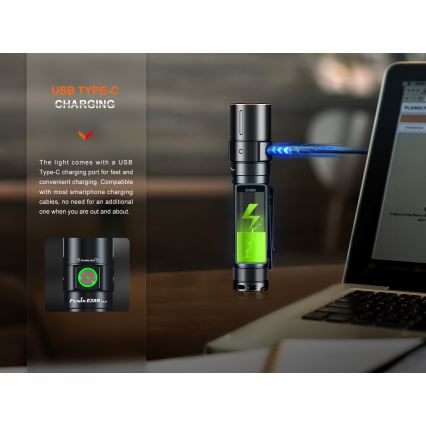 Fenix E28RV20 - LED Prigušiva punjiva baterijska lampa LED/USB IP68 1700 lm 260 h