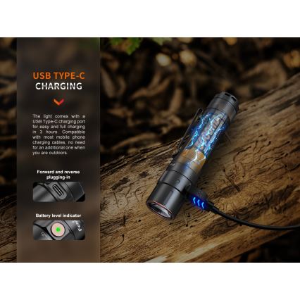 Fenix E35RSETAODS - LED Prigušiva punjiva baterijska lampa LED/USB IP68 3100 lm 69 h + difuzor 26,5mm