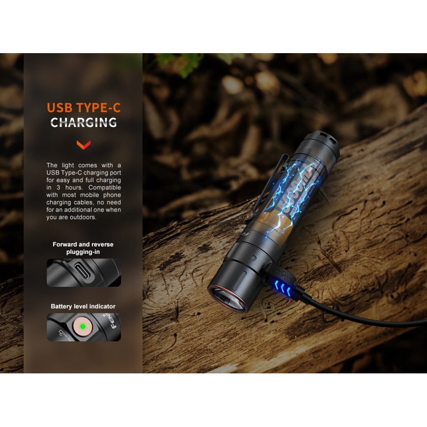 Fenix E35RSETAODS - LED Prigušiva punjiva baterijska lampa LED/USB IP68 3100 lm 69 h + difuzor 26,5mm