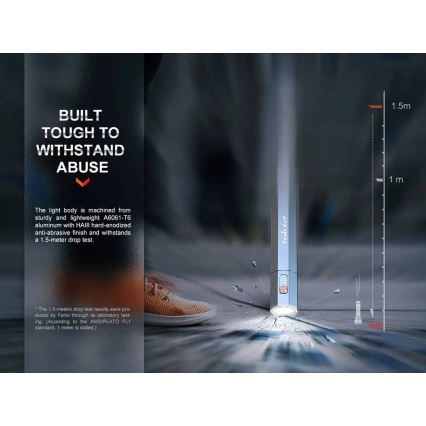 Fenix ECPBLCK - LED punjiva baterijska lampa sa powerbankom USB IP68 1600 Im 504 h 5000 mAh crno