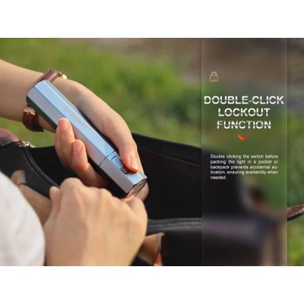 Fenix ECPBLCK - LED punjiva baterijska lampa sa powerbankom USB IP68 1600 Im 504 h 5000 mAh crno