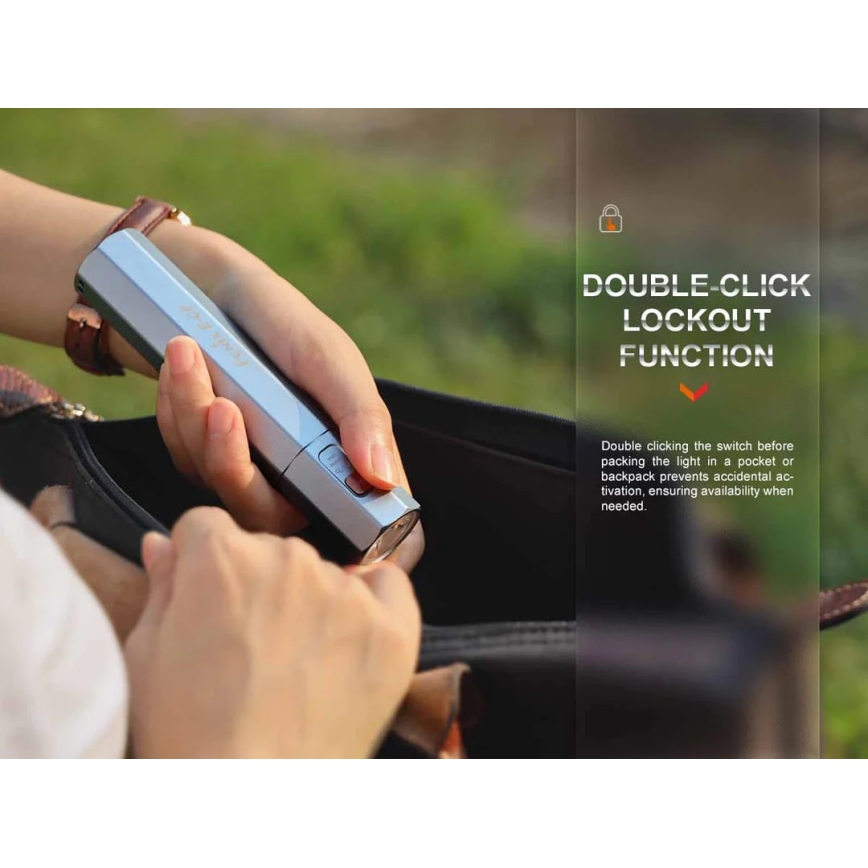 Fenix ECPBLCK - LED punjiva baterijska lampa sa powerbankom USB IP68 1600 Im 504 h 5000 mAh crno