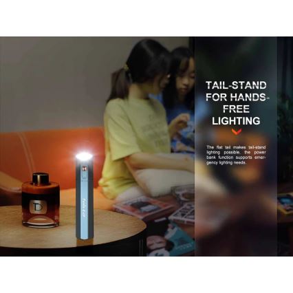 Fenix ECPBLUE - LED punjiva baterijska lampa sa powerbankom USB IP68 1600 Im 504 h 5000 mAh plava
