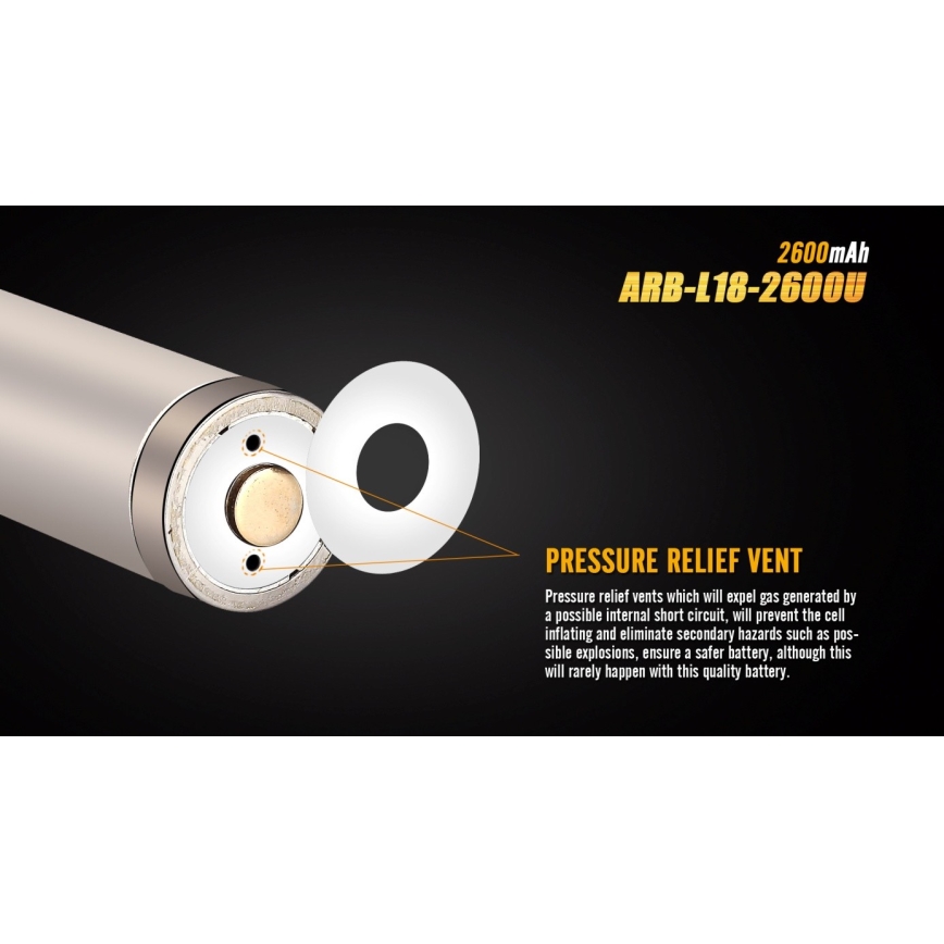 Fenix FE18650LI26USB - 1kom Punjiva baterija USB/3,6V 2600 mAh