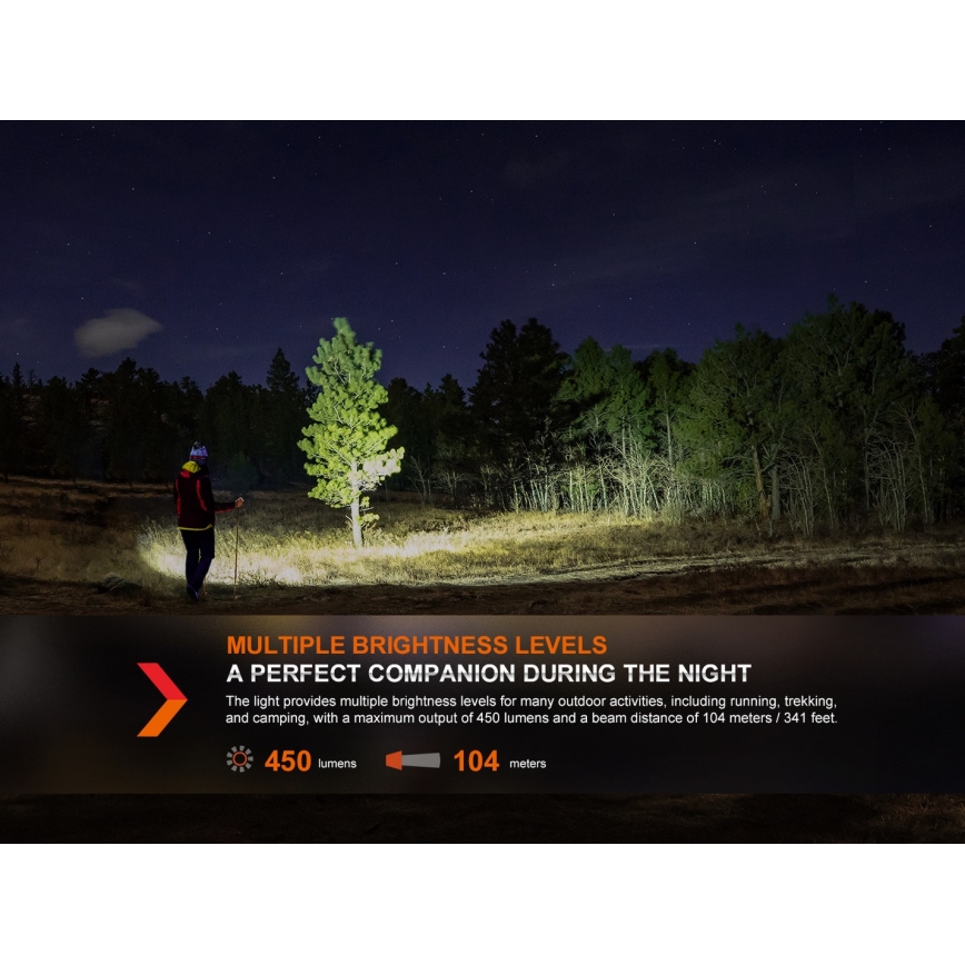 Fenix HL16V2GRN - LED Čeona lampa LED/3xAAA IP66 450 lm 200 h zelena