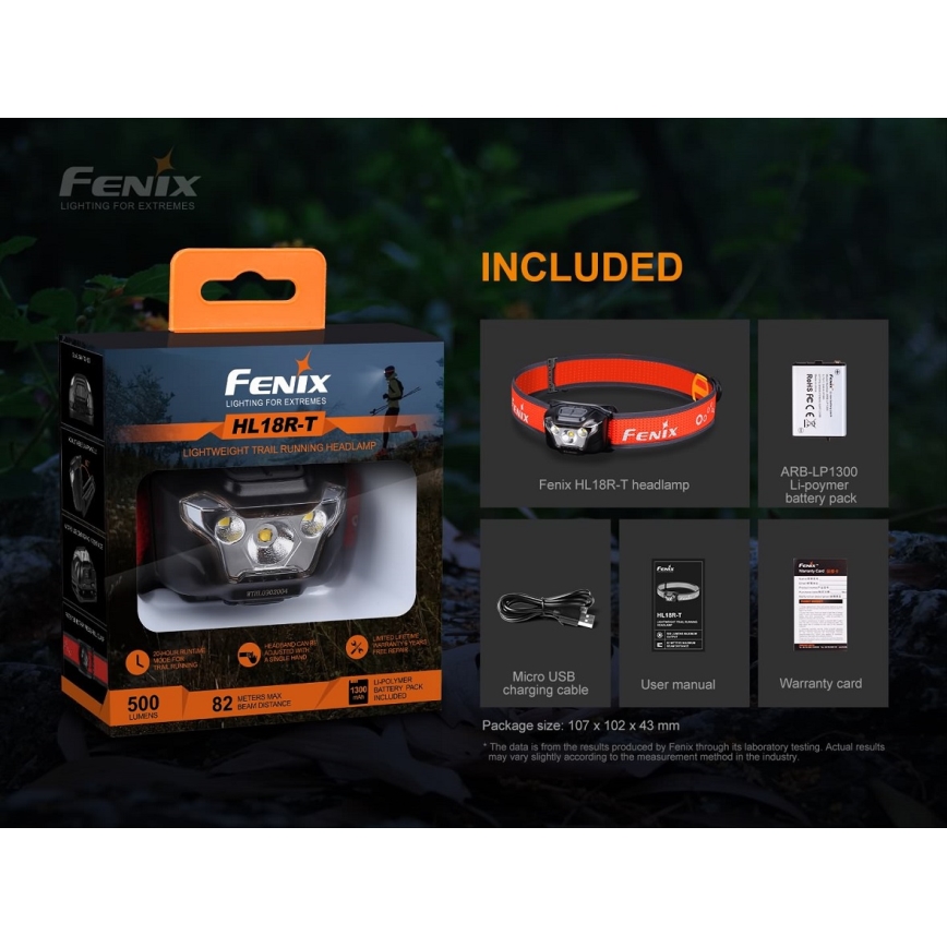 Fenix HL18RTRAIL - LED Punjiva čeona svjetiljka LED/3xAAA IP66 500 lm 300 h