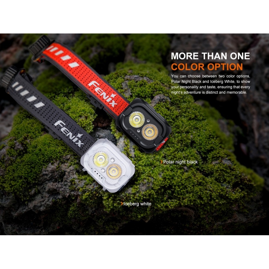 Fenix HL18RTV20BLC - LED Prigušiva punjiva čeona lampa LED/USB IP66 800 lm 160 h crno/narandžasta