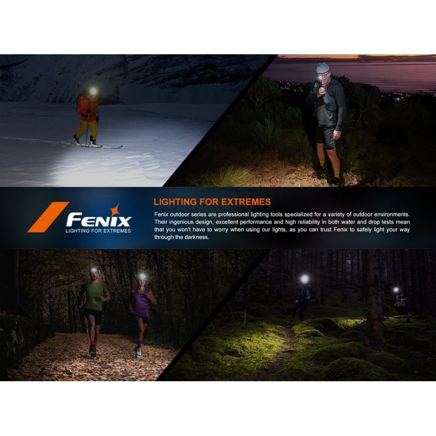 Fenix HL18RTV20BLC - LED Prigušiva punjiva čeona lampa LED/USB IP66 800 lm 160 h crno/narandžasta