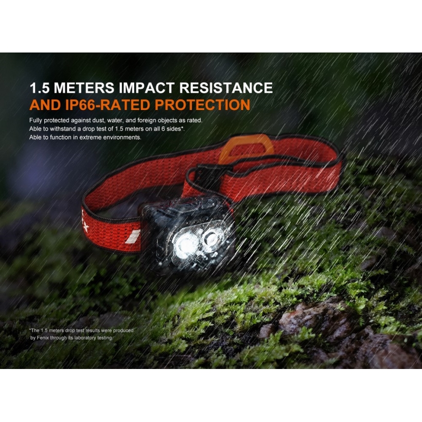 Fenix HL18RTV20WHT - LED Prigušiva punjiva čeona lampa LED/USB IP66 800 Im 160 h bela/crno