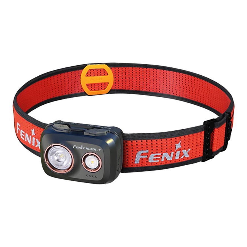 Fenix HL32RTBLCK - LED Punjiva čeona lampa LED/USB IP66 800 lm 300 h crno/narandžasta
