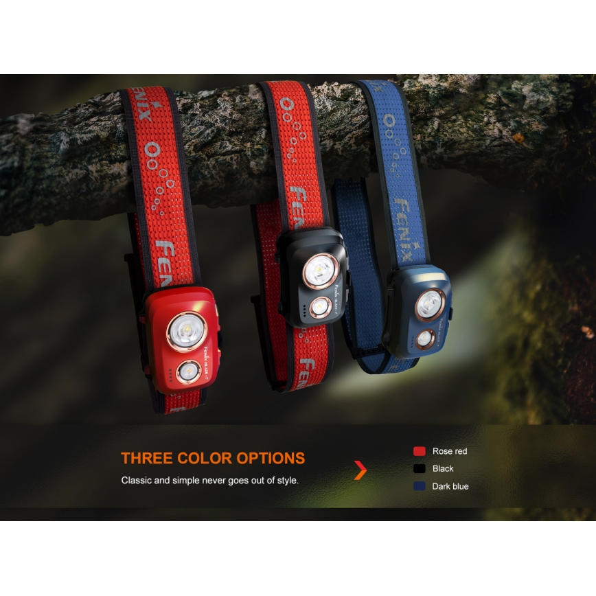 Fenix HL32RTBLCK - LED Punjiva čeona lampa LED/USB IP66 800 lm 300 h crno/narandžasta
