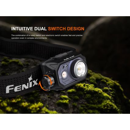 Fenix HL45R - LED Prigušiva punjiva fokusirajuća čeona lampa LED/USB IP66 1000 Im 240 h crno