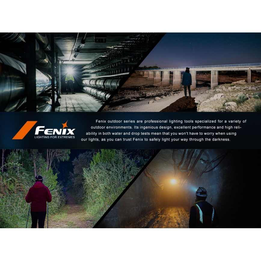 Fenix HL45R - LED Prigušiva punjiva fokusirajuća čeona lampa LED/USB IP66 1000 Im 240 h crno