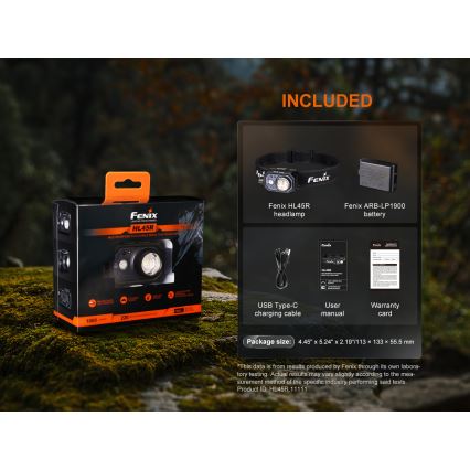Fenix HL45R - LED Prigušiva punjiva fokusirajuća čeona lampa LED/USB IP66 1000 Im 240 h crno