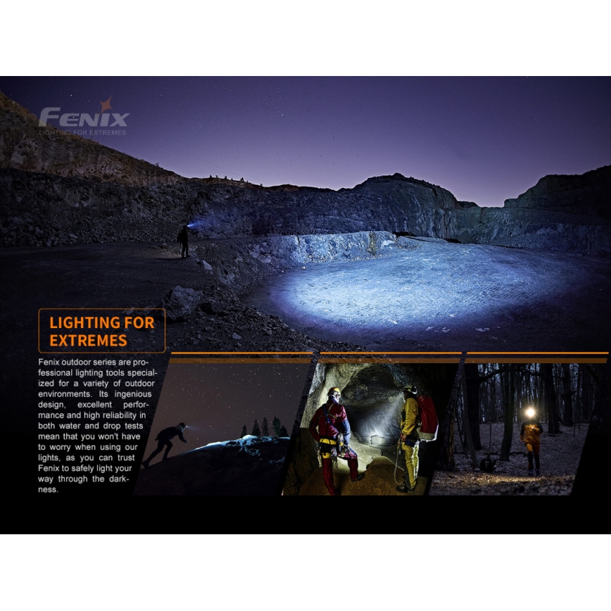 Fenix HM50RV20 - LED Punjiva čeona lampa 3xLED/USB/1xCR123A IP68 700 Im 120 h 700 mAh