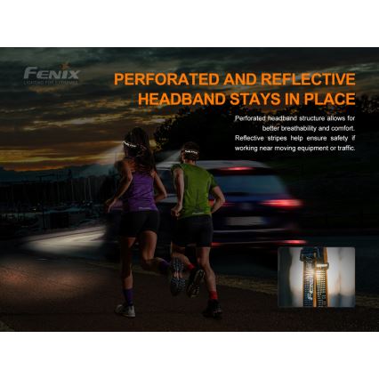 Fenix HM50RV20 - LED Punjiva čeona lampa 3xLED/USB/1xCR123A IP68 700 Im 120 h 700 mAh