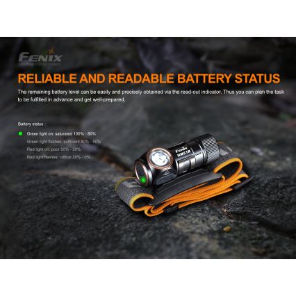 Fenix HM51RV20 - LED Punjiva čeona lampa 3xLED/1xCR123A/USB IP68 700 Im 120 h 700 m