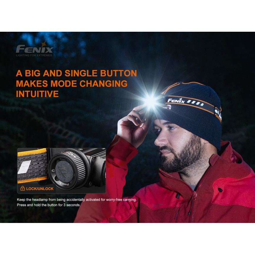 Fenix HM60R - LED Prigušiva punjiva čeona lampa 4xLED/USB/2xCR123A IP68 1300 Im 300 h 3400 mAh