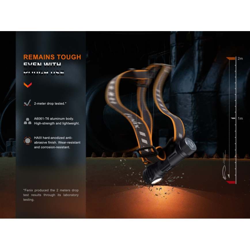 Fenix HM61RV20 - LED Punjiva čeona lampa LED/USB IP68 1600 lm 300 h
