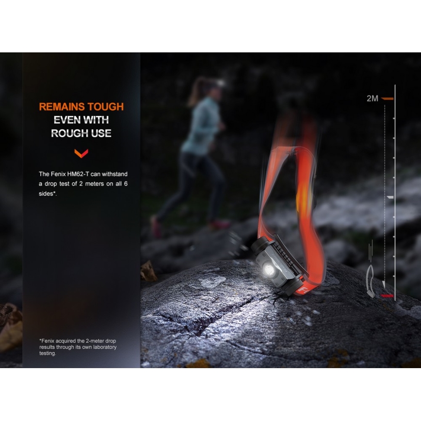 Fenix HM62TMGM - LED prigušiva punjiva čelna lampa LED/USB IP68 1200 lm 280 h 3400 mAh