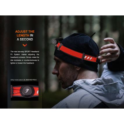 Fenix HM62TMGM - LED Prigušiva punjiva čeona lampa LED/USB IP68 1200 Im 280 h 3400 mAh