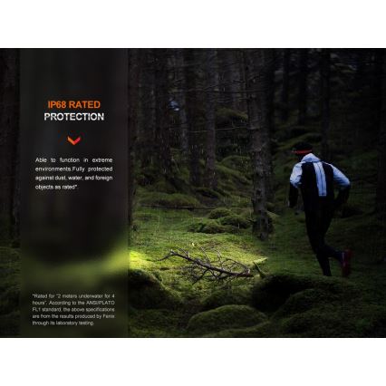 Fenix HM62TMGM - LED Prigušiva punjiva čeona lampa LED/USB IP68 1200 Im 280 h 3400 mAh