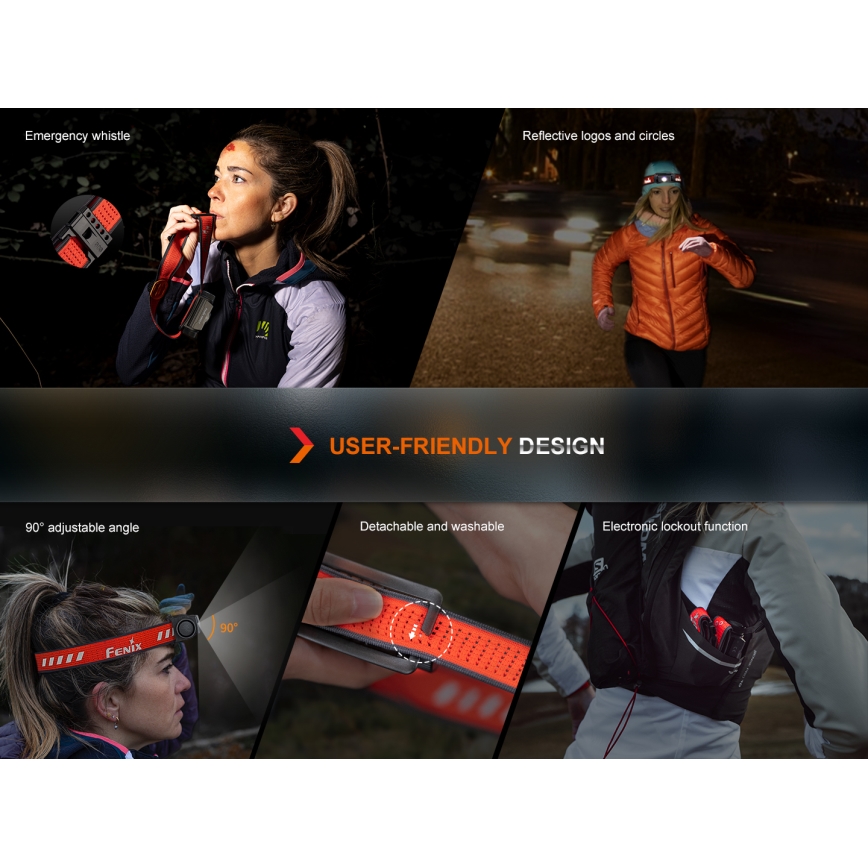 Fenix HM62TMGM - LED Prigušiva punjiva čeona lampa LED/USB IP68 1200 lm 280 h