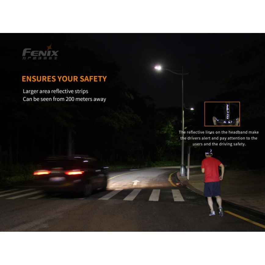 Fenix HM65R - LED Punjiva čeona lampa 2xLED/USB/2xCR123A IP68 1400 Im 300 h 3400 mAh
