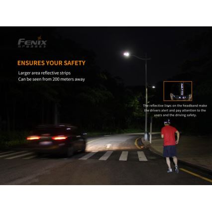 Fenix HM65R - LED Punjiva čeona svjetiljka 2xLED/2xCR123A IP68 1400 lm 300 h