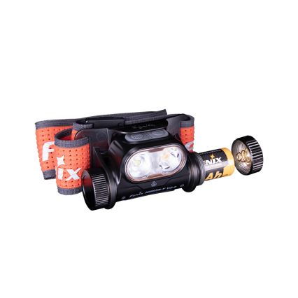 Fenix HM65RTV20BLC- LED Prigušiva punjiva čeona lampa LED/USB IP68 crno/narandžasta