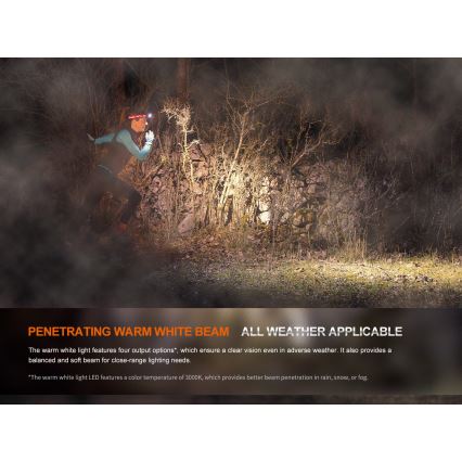 Fenix HM65RTV20PRP - LED Prigušiva punjiva čeona lampa LED/USB IP68 1600 lm 300h crno/ljubičasta