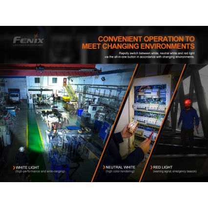 Fenix HM70R - LED Punjiva čeona lampa 4xLED/1x21700 IP68 1600 Im 800 h 5000 mAh