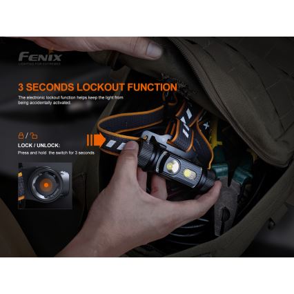 Fenix HM70R - LED Punjiva čeona lampa 4xLED/1x21700 IP68 1600 Im 800 h 5000 mAh