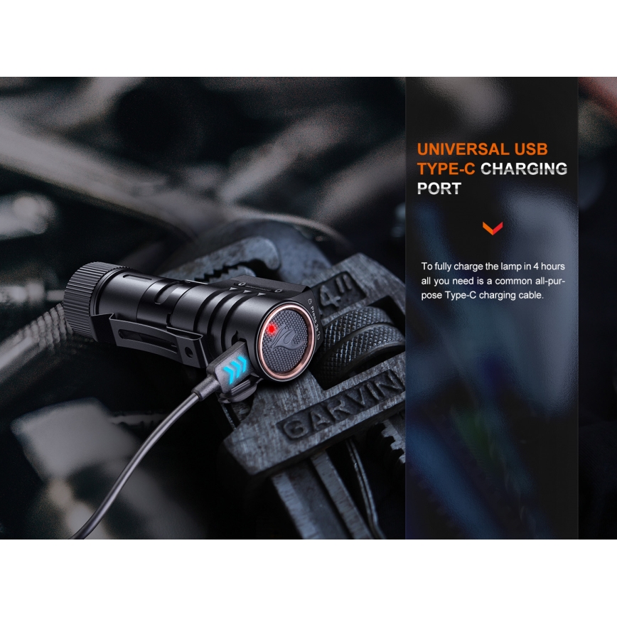 Fenix HM71R - LED Punjiva čeona lampa LED/USB IP68 2700 lm 400 h
