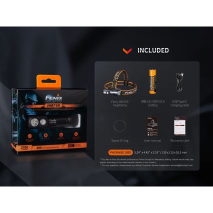 Fenix HM71R - LED Punjiva čeona lampa LED/USB IP68 2700 lm 400 h