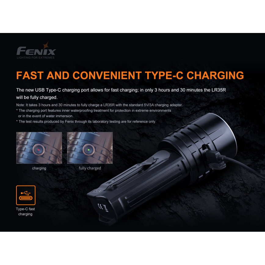 Fenix LR35R - LED punjiva baterijska lampa 6xLED/2x21700 4000 mAh IP68 10000 lm 80 h
