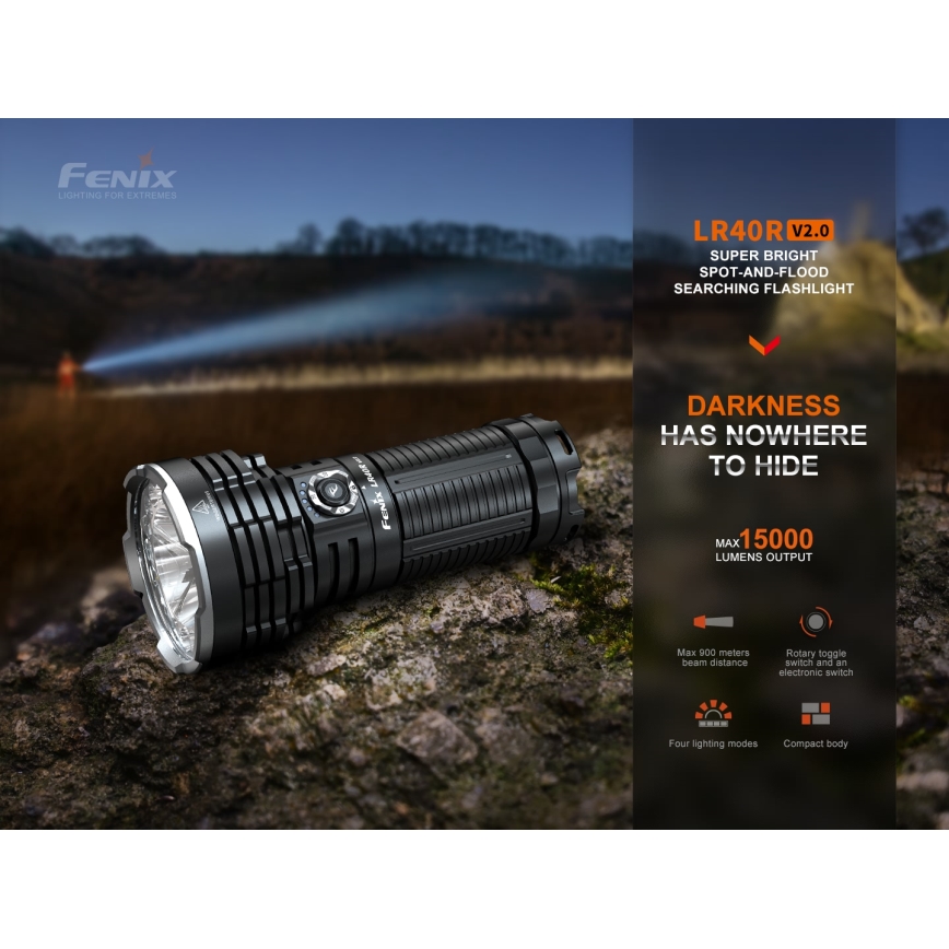 Fenix LR40RV20 - LED punjiva baterijska lampa LED/USB IP68 15000 lm 177 h
