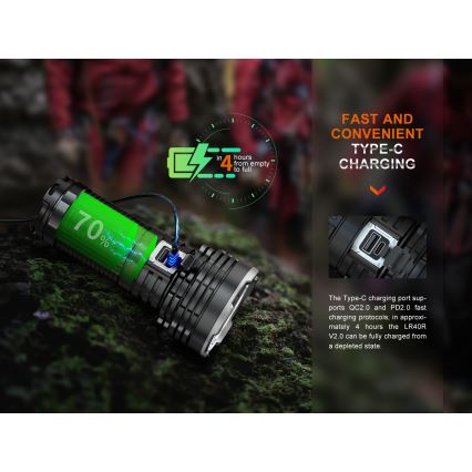 Fenix LR40RV20 - LED punjiva baterijska lampa LED/USB IP68 15000 lm 177 h