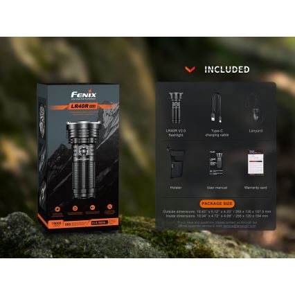 Fenix LR40RV20 - LED punjiva baterijska lampa LED/USB IP68 15000 lm 177 h