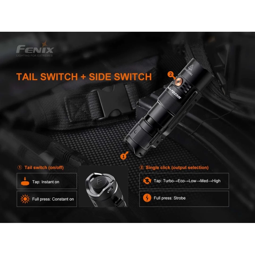 Fenix PD25R - LED punjiva baterijska lampa LED/1xCR123A IP68 800 Im 70 h