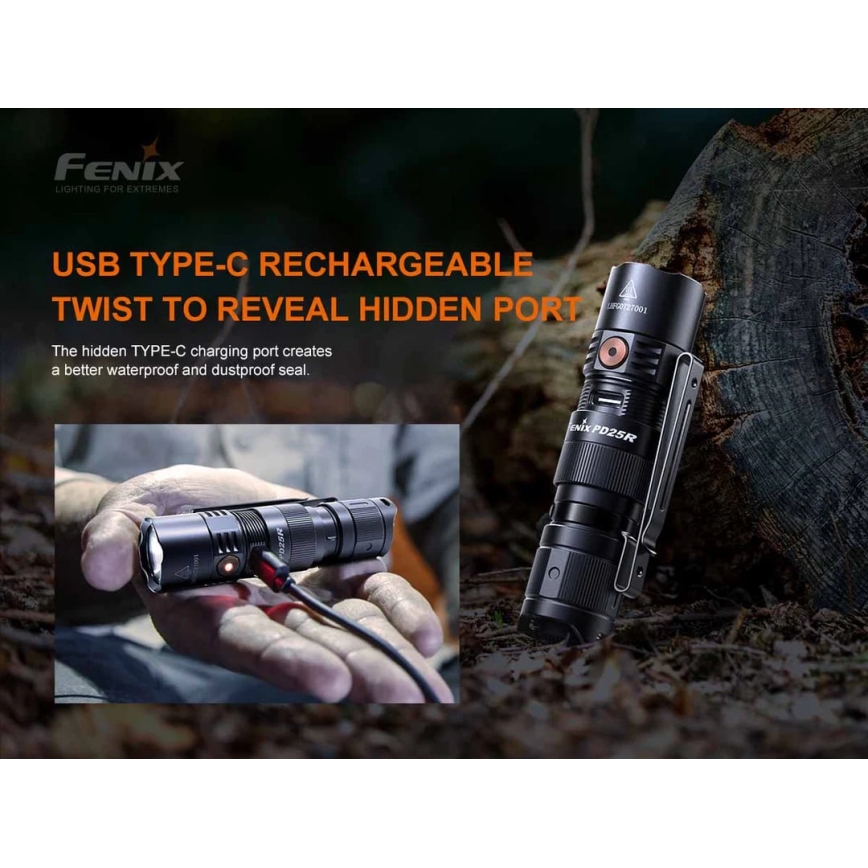 Fenix PD25R - LED punjiva baterijska lampa LED/1xCR123A IP68 800 Im 70 h