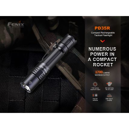 Fenix PD35R - LED punjiva baterijska lampa LED/USB IP68 1700 Im 100 h