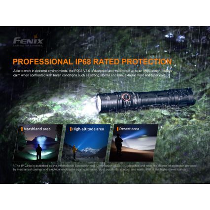 Fenix PD35V30 - LED punjiva baterijska lampa LED/USB/2xCR123A IP68 1700 Im 230 h 2600 mAh