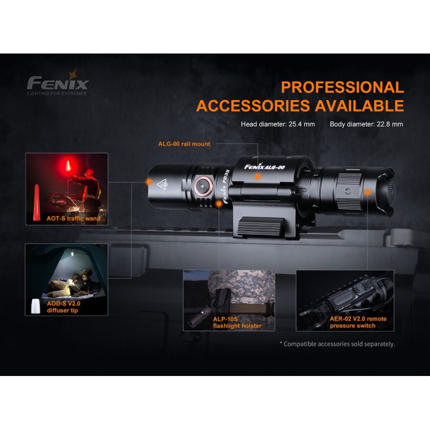 Fenix PD35V30 - LED punjiva baterijska lampa LED/USB/2xCR123A IP68 1700 Im 230 h 2600 mAh