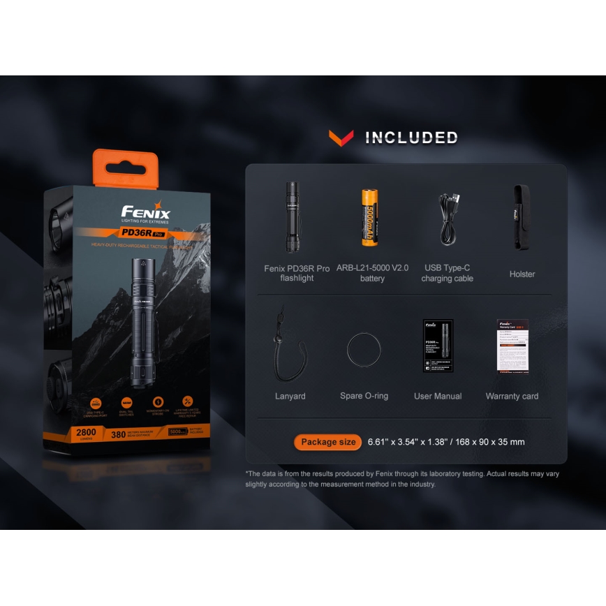 Fenix PD36RPRO - LED Taktička punjiva baterijska lampa LED/USB IP68 2800 Im 42 h